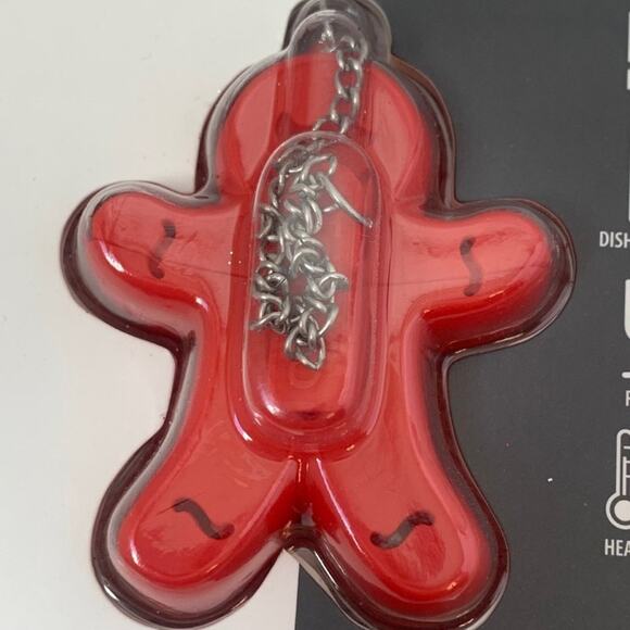 Tovolo Tea Infuser Gingerbread Man Shape Christmas Holiday with Chain - Picture 4 of 5